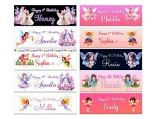 Personalised Birthday Banners Fairy Design Children Kids Party Decoration 525