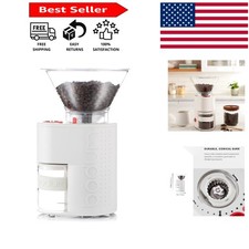 Compact Bistro Electric Coffee Grinder - Conical Burr, Timer, and Glass Catcher