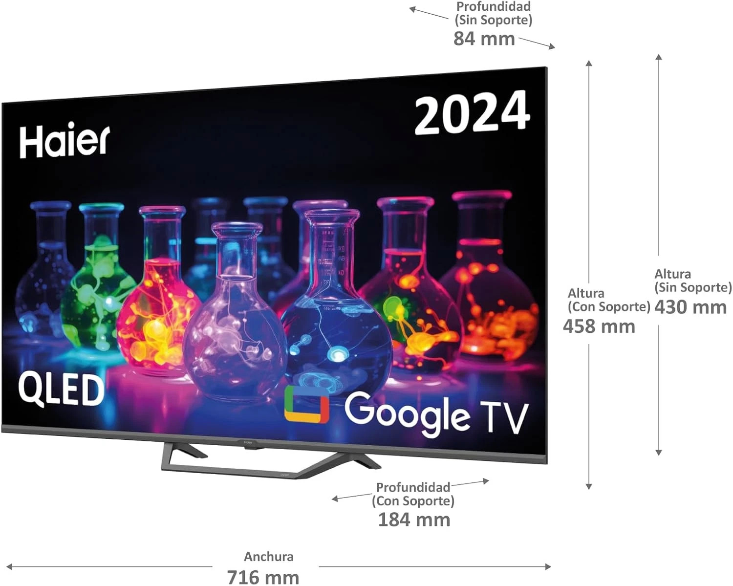 QLED 4K UHD H32S80EFX 32'' Smart TV, Google TV, Dolby Audio, HDR 10, Telecomando foto 2