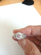 STERLING SILVER CUBIC ZIRCONIA WEDDING RING SIZE 8