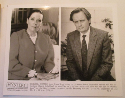 PRESS PROMO PHOTO MOVIE MOTHER LOVE DIANNA RIGG & DAVID MCCALLUM B&W 8X10 Y206