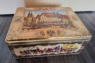 Grosse alte Nürnberger Lebkuchendose rechteckig ca. 32 x 25 cm vintage/antik