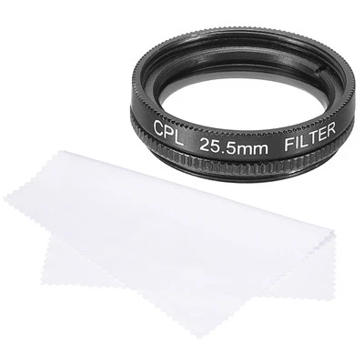 UXCELL Filtro Polarizador Circular 25.5mm, Filtro Polarizador con Paño de Limpieza