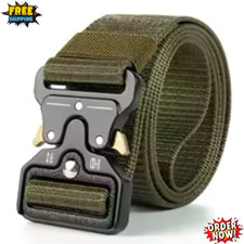 Nylon Quick Release Belt Adjustable Metal Buckle Outdoor Casual Belt Black