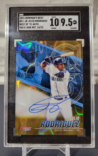 2021 Bowman's Best Julio Rodriguez Auto Gold Lava Refractor #/75 SGC 9.5/10 RC