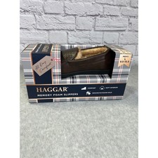NEW Haggar Brown Memory Foam Slippers Indoor/Outdoor - Size Large