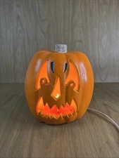 Vintage LIGHT UP Halloween Jack O Lantern Pumpkin Foam Paper Magic Group 1998