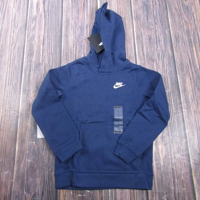 Nike Hoodie Boys S Blue Fleece Pullover Hooded Standard Fit BV3757-410