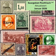 Saargebiet Postfrisch Briefmarke Dienst Auswa...