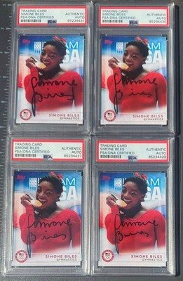 (1) 2016 Team USA Simone Biles Signed Rookie Card Autograph Auto #38 PSA DNA