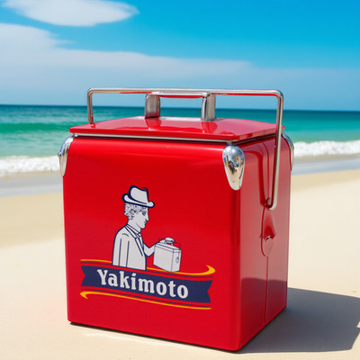 Yakimoto Metal Cooler, 14Qt Rust-Proof Ice Chest for Tailgates & Fishing Trips