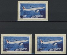 Nuova Caledonia 1994: Aerei - 3x Timbro Posta Aerea Adesivo Buono Molto Fine
