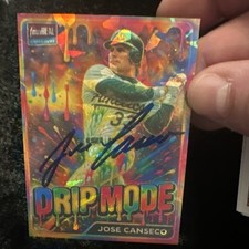 Jose Canseco Signed Downtown  Custom Baseball Card Auto Downtown Drip Mode
