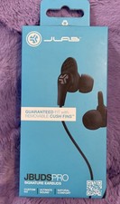 JLab JBuds Pro Signature Earbuds w/ Cush Black Wired Built In Mic