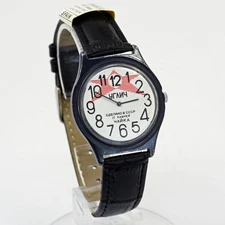 Chaika Uglich 1601A ChChZ USSR Soviet mechanical black case wristwatch 17 jewels