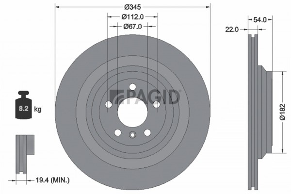 2X Bremsscheibe Pagid 55840NC FüR Mercedes GLE W166 Klasse GL X166 C292 GLS 250-image