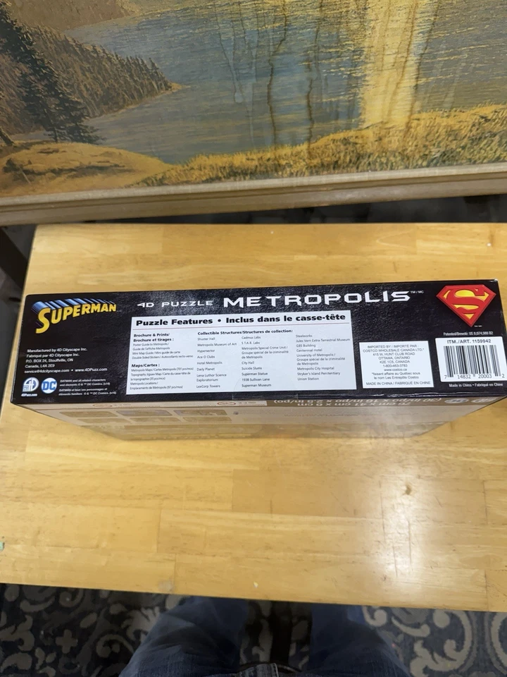 NEW / SEALED Superman 4D Puzzle DC Comics Mini Metropolis Cityscape 833 Pieces - Image 2 of 4