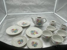 VINTAGE China Toy Miniature Tea Set Floral Pattern on White Japan Incomplete.