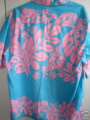 Made in Hawaii Mens 2XL Pink Flowers on Turquoise/Mint | eBay