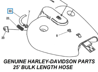 GENUINE HARLEY-DAVIDSON FUEL TANK RUBBER HOSE BULK 25' LENGTH 1/4 I.D. 5/8 O.D.