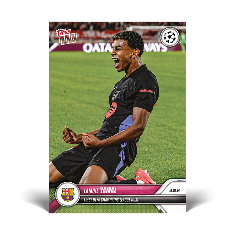 正規品/選手用仕樣 スペイン代表 24/25 Lamine Yamal 決勝 Lamine Yamal First UEFA Champions League gol 24/25 UCC TOPPS NOW