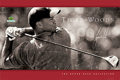 Tiger Woods DRIVEN Vintage-Style Sepia-Tone NIKE PGA Golf