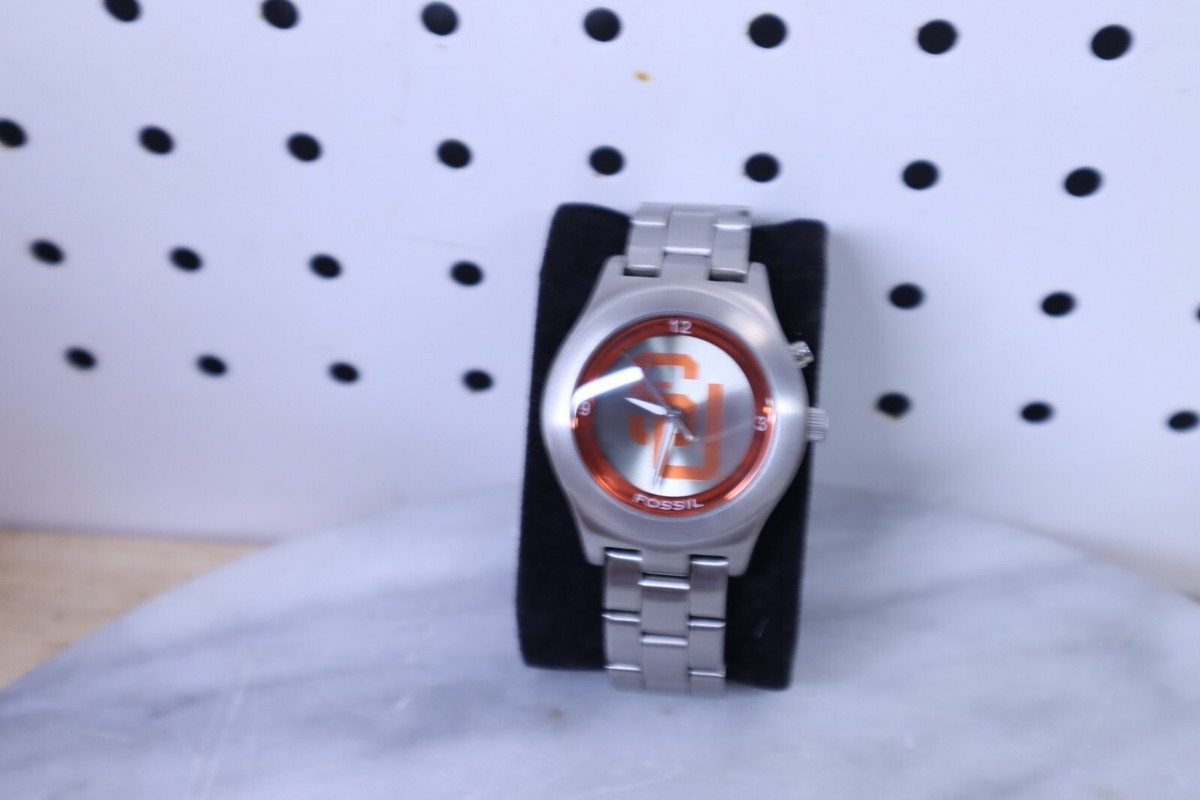 Nice Fossil LI2215 Kaleido Watch Orange Silver Sports - Syracuse