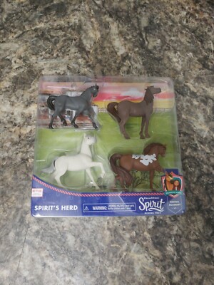 Spirits Herd 4 Horse Play Set Toys Figures Palomino Bluffs Riding Academy.  C3..