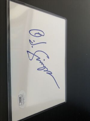 OJ SIMPSON Autograph Signed Index Card Cut Signature JSA