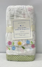 NEW Pottery Barn KIDS BABY Organic Daisy Garden Crib Skirt~Green