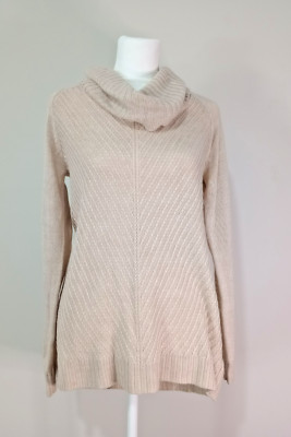 NWT Faded Glory Tan Cowl Neck Sweater Top Size Small