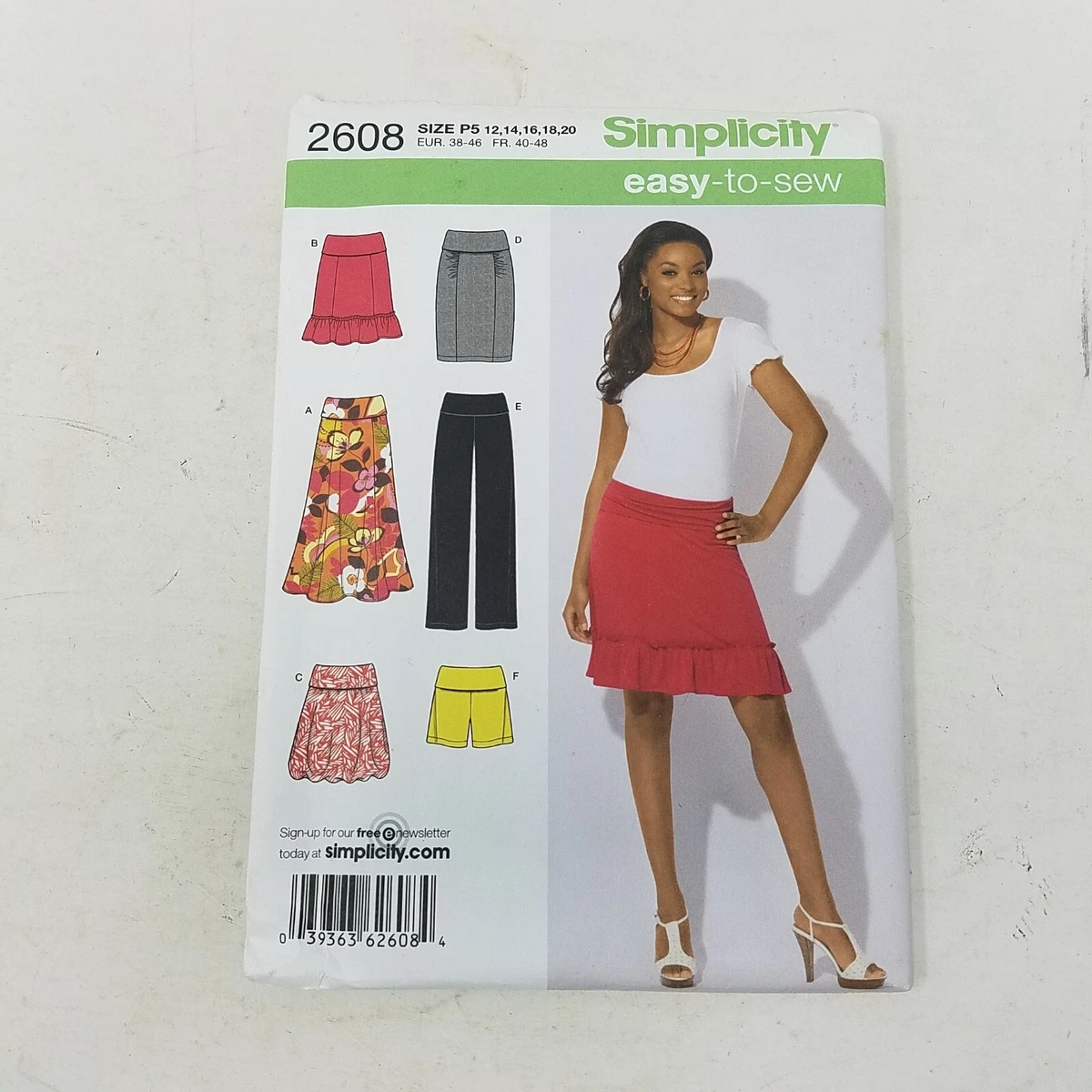A line skirt top pattern size 20