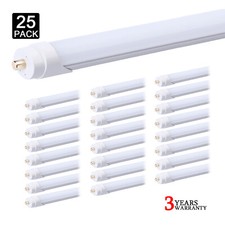 25Pcs T8 8FT Led Tube Light FA8 Single Pin 8' Led Bulbs 45W Led Shop Light 5000K