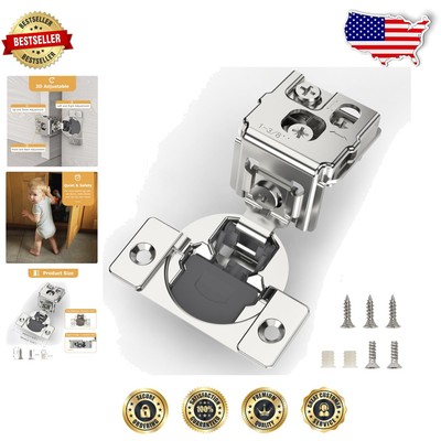 60-Pack Satin Nickel 1-3/8'' Soft Close Cabinet Hinges - 105 Degree Opening