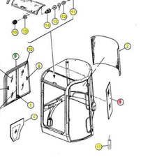 YANMAR MINI DIGGER EXCAVATOR CAB GLASS VIO 45 LOWER FOOT GLASS 112154 905 x 420