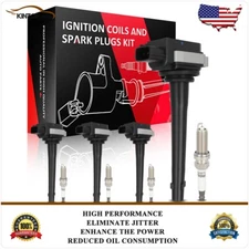 4 Ignition Coils & Spark Plugs Kit For Nissan Sentra 2007 2008 2009 2.0L