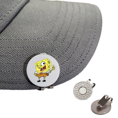 Golf Ball Marker 1in Sponge Bob (Hat Clip available see options)