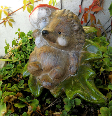 1 Figur Niedlicher Igel Pilz  Keramik Fliegenpilz 15x20cm Dekoration Neu