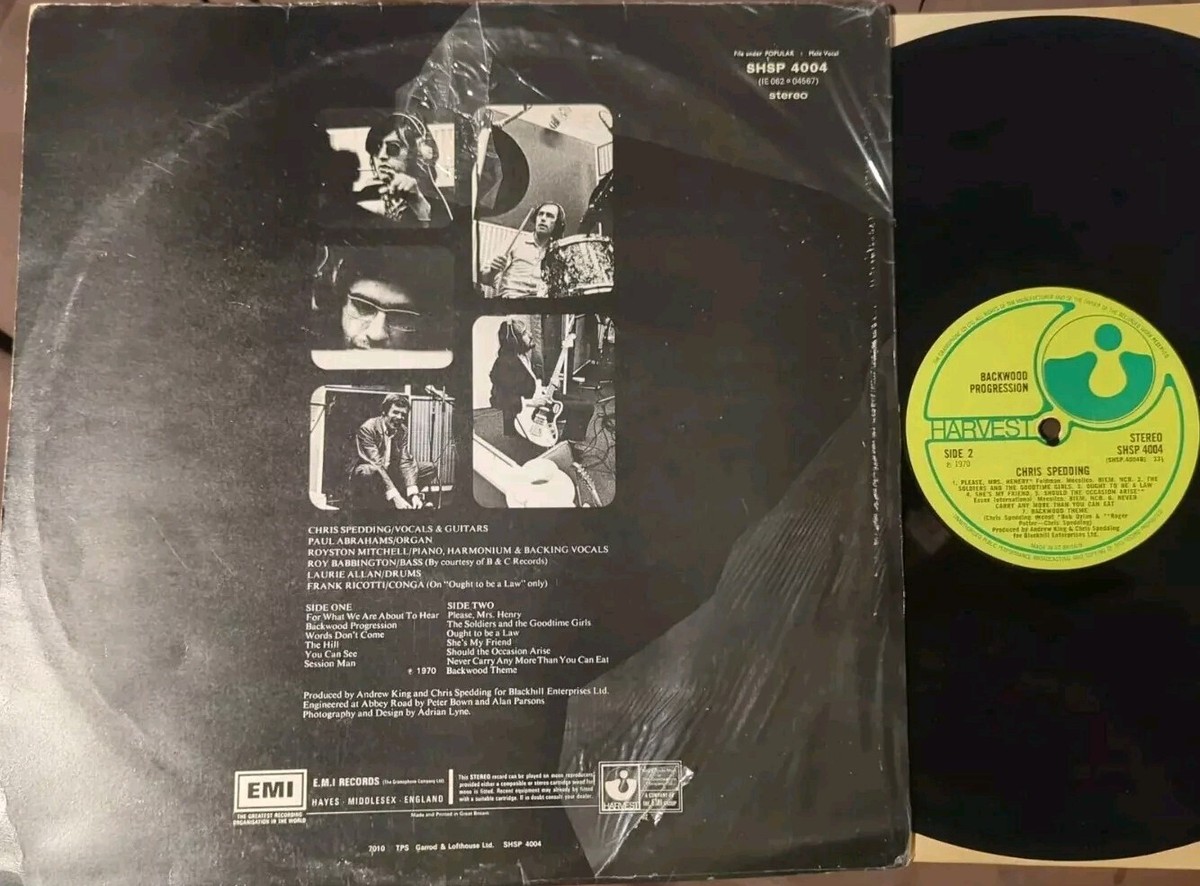 Chris Spedding: Backwood Progression Vinyl Record Album LP 1970 UK