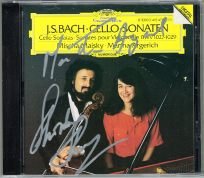 Mischa MAISKY & Martha ARGERICH Signed BACH Cello Sonata 1 2 3 Cellosonaten CD