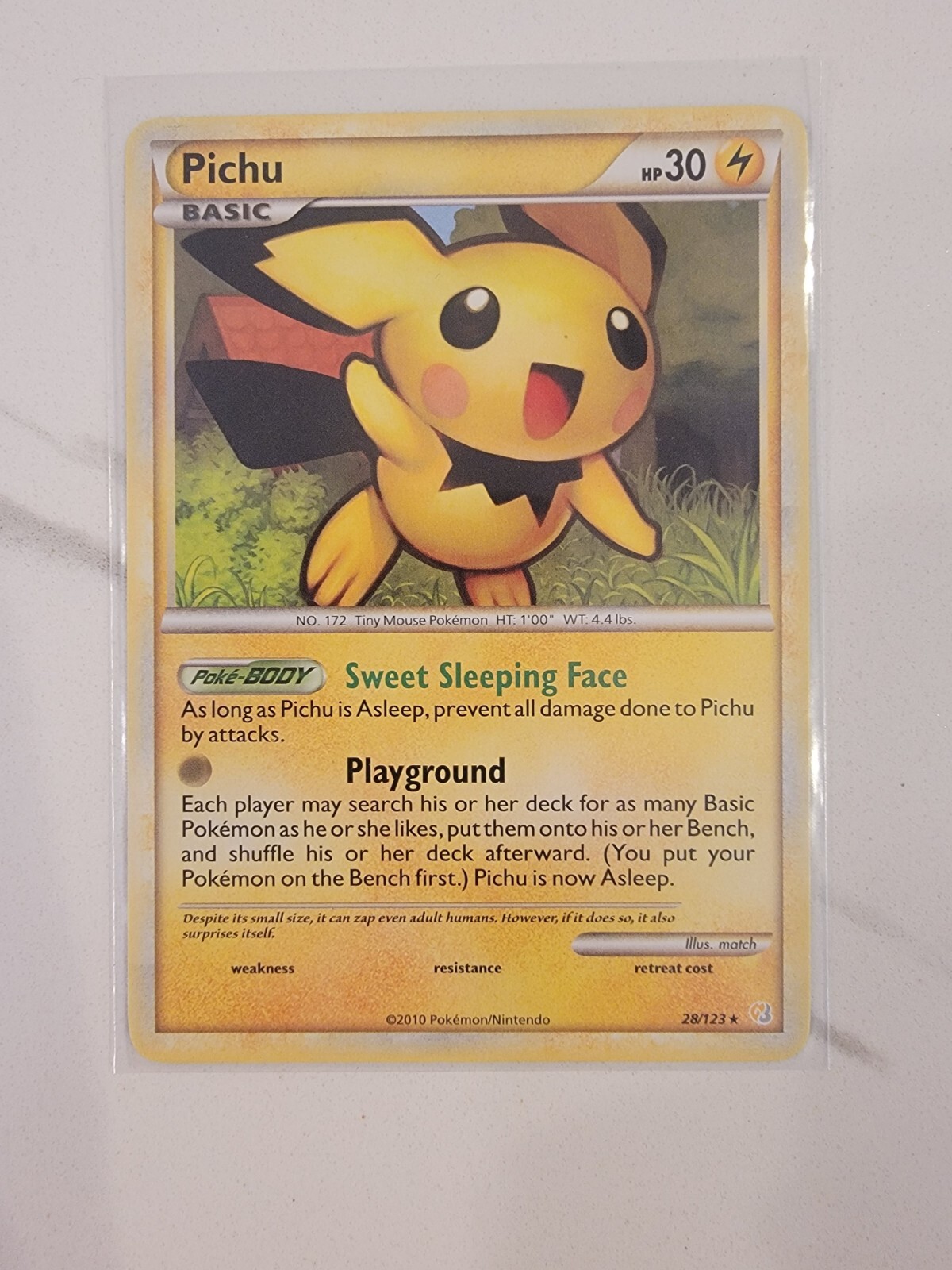 Pokémon TCG Card - Pichu Heartgold & Soulsilver 28/123 Regular Rare - NM!
