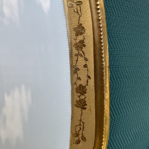 GDA France White’s Chicago Hand Painted Oval Plate/Tray 13 3/4” Gold Rose Design - Picture 5 of 19