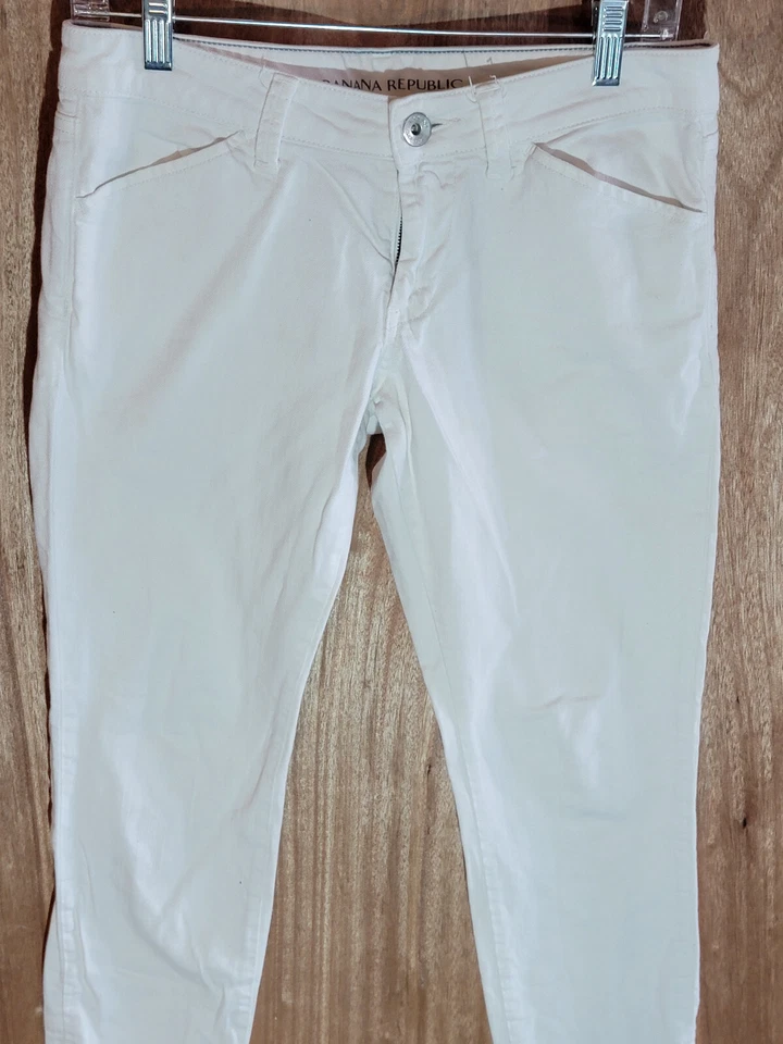 banana republic jeans womens size 27p (actual 29 in waist) skinny low rise white - Image 4 of 4