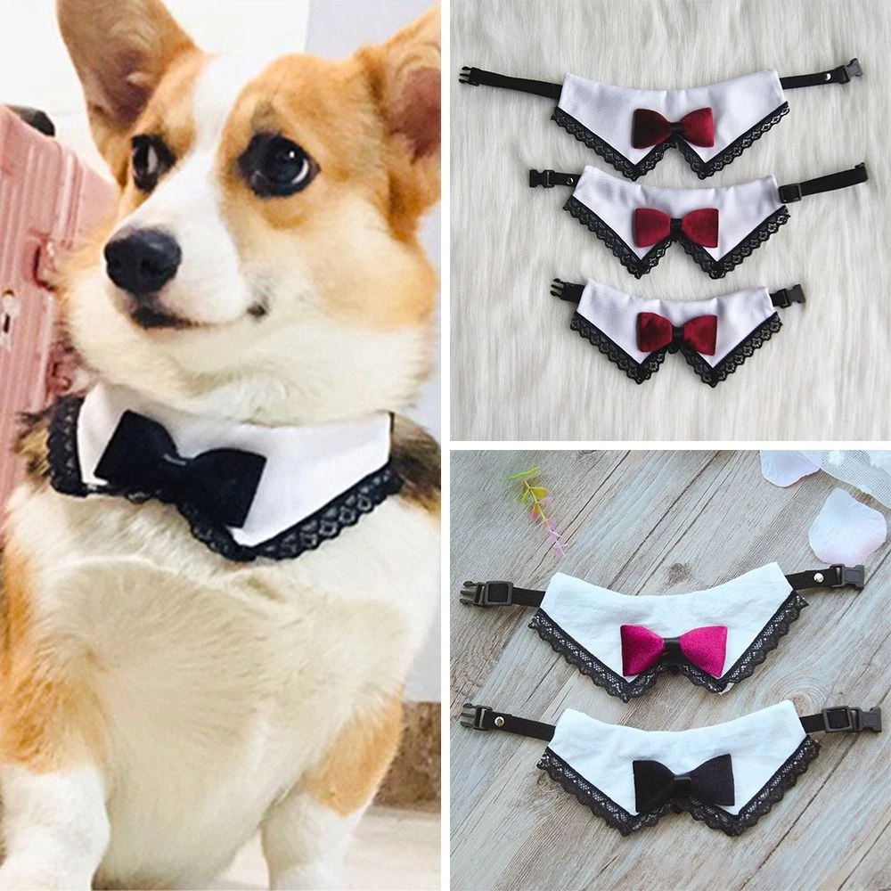 Tuxedo Bow Ties Dog Necktie Formal Tie Bow Tie Collar Pet Saliva Towel |  eBay