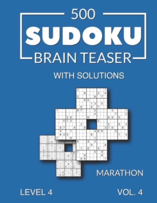 Media - 500 Sudoku Brain Teaser Marathon with solutions  Level 4 diff - X555z