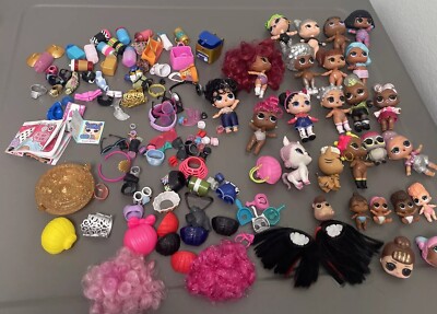 HUGE LOL Surprise Dolls Lot Cups Clothes Babies Toy Box Lot 100 - Main Image