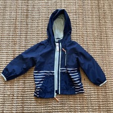 Cat  Jack Lightweight Navy Blue Windbreaker Jacket Zip Hood Boys Girls 18-24