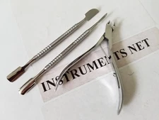 Stainless Steel Nail Cuticle Spoon Pusher Remover Cutter Nipper Clipper Cut Set