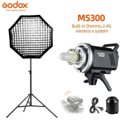Godox MS300 Studio Flash Strobe Light Monolight + 95cm Octagon Softbox + Stativ - Bild 1 von 4