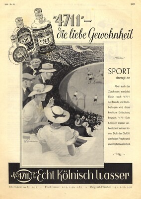 Parfüm 4711 und Olympia 1936 XL Reklame von 1936 Stadion Kölnisch Wasser Werbung